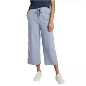 Athleta Farallon Light Blue Heather Wide-Leg Crop Pants Size 10 NWT